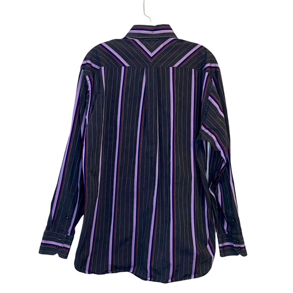 Tommy Hilfiger Mens Medium Button Up Shirt 80s 2 Ply Fabric Stripe 100% Cotton - Picture 2 of 13